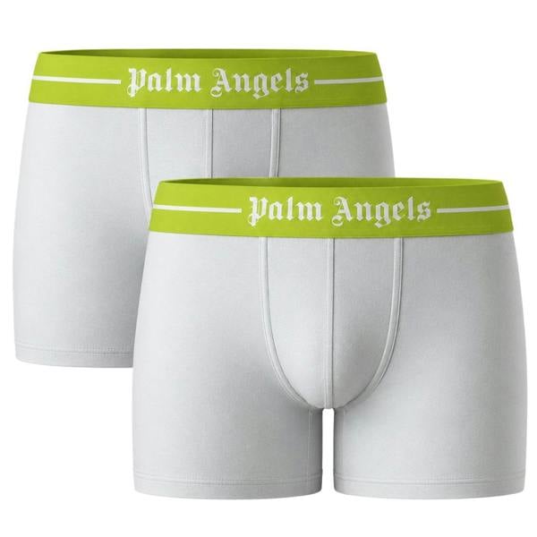 Palm Angels Two-Pack Neon Logo White Short Trunk Boxer Shorts