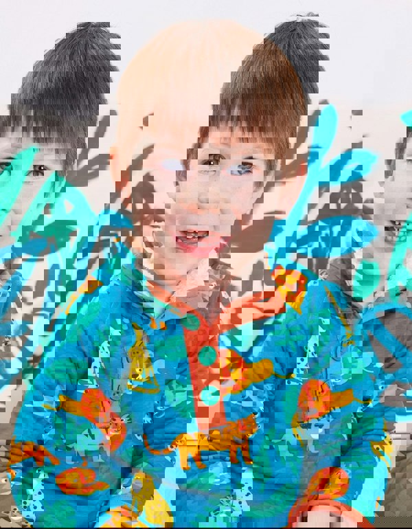 Organic Wild Cats Print Cosy Fleece Sweatshirt - Toby Tiger UK Retail