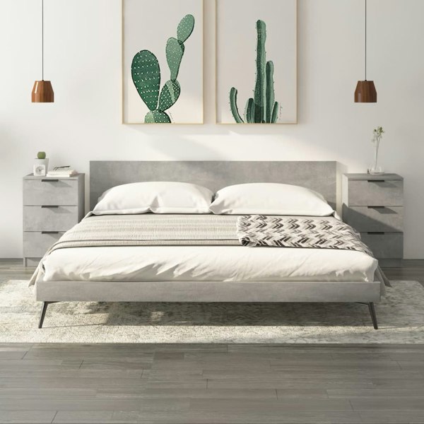 Berkfield Bedside Cabinets 2 pcs Concrete Grey 40x36x65 cm