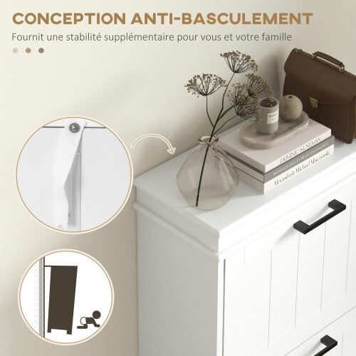 Wyld Haus Naravi Vino Wooden White Minimal 3 Drawer Shoe Cabinet For 15 Pairs