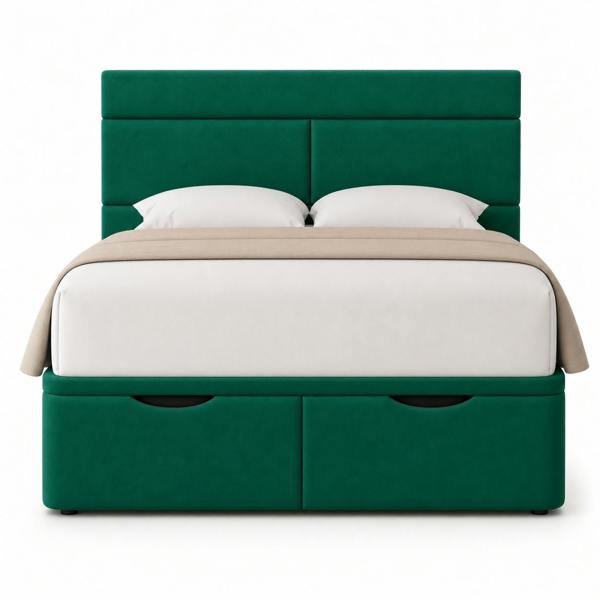 Great British Beds Athens Divan Ottoman Bed - Green Plush