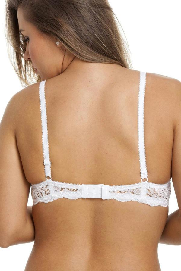 Camille Women's Underwired Bra in White Floral Lace Padded Cup Lingerie