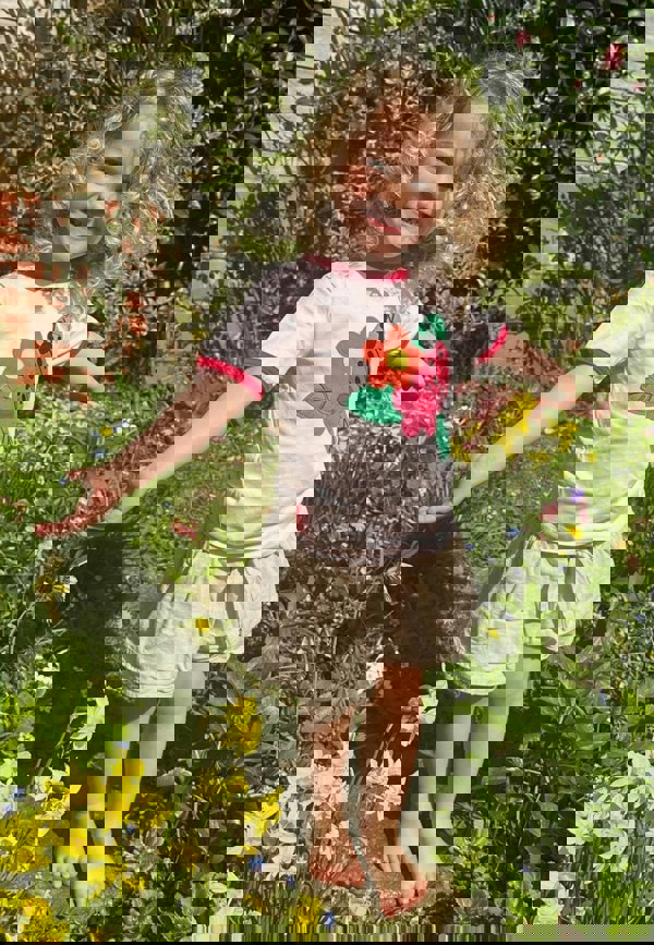 Organic Ladybird Applique Short Sleeved T-Shirt - Toby Tiger