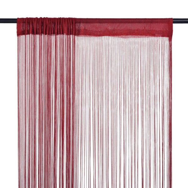 Berkfield String Curtains 2 pcs 140x250 cm Burgundy