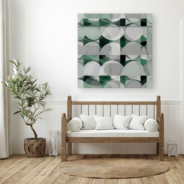 Warren Reed Geometric Grey Green Canvas