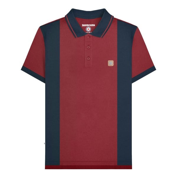 Lambretta Mens SS24 Vintage Polo Shirt - Burgundy/Navy