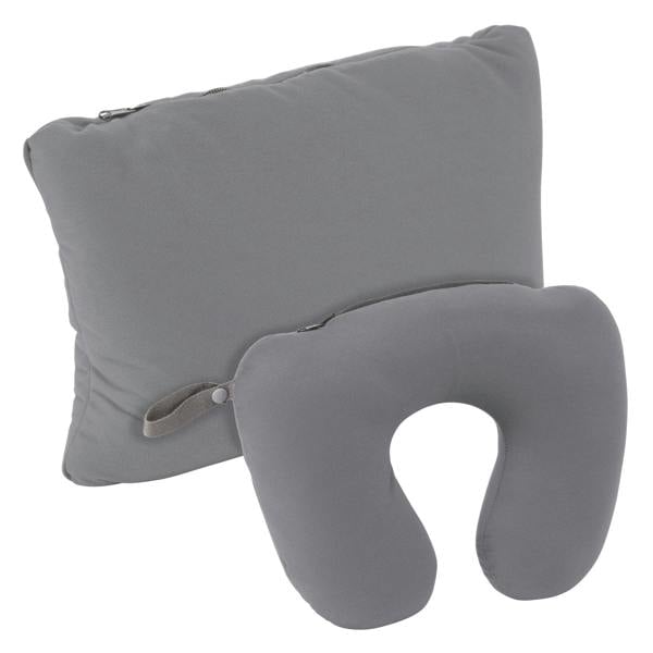 Trekmates Deluxe 2 in 1 Pillow Hiking Walking Outdoor Travel Neck & Sleep Support - One Size - Chrome