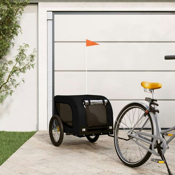 Berkfield Dog Bike Trailer Black Oxford Fabric and Iron