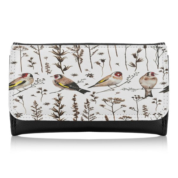 Benjamin Tate Design Goldfinches And Autumn Dry Plants Maxi Purse