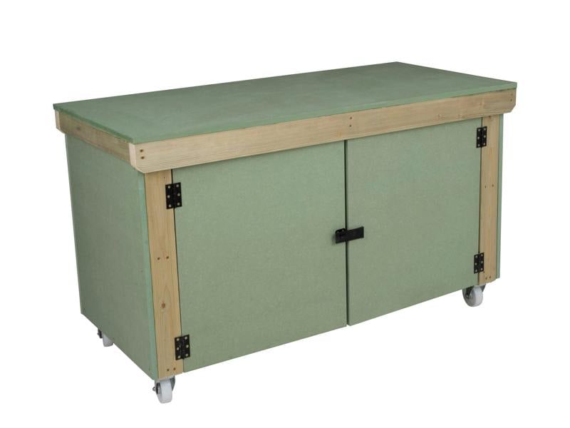 Arbor Garden Solutions Wooden UniMDF Moisture Resistant Workbench With Lockable Cupboard (V.9) With Wheels