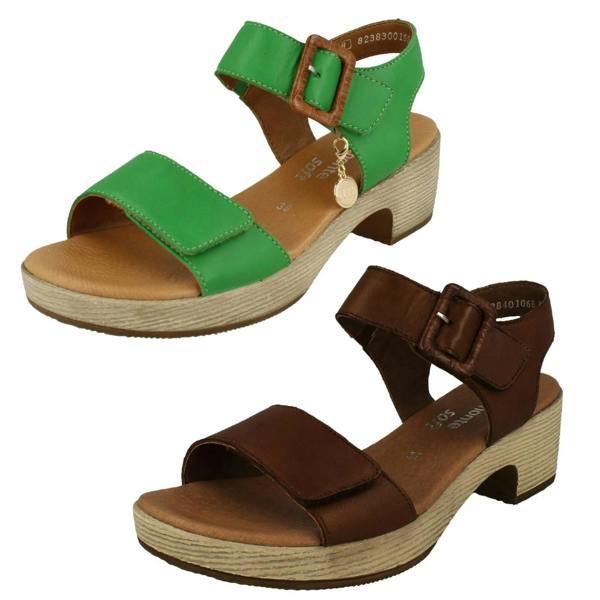 Rieker Ladies Remonte Adjustable Sandals With A 5 cm Block Heel D0N52