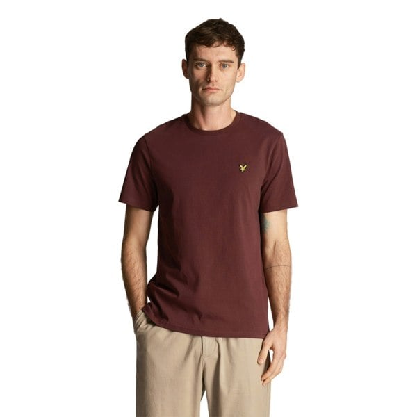 Lyle & Scott Mens Plain T-Shirt - Burgundy