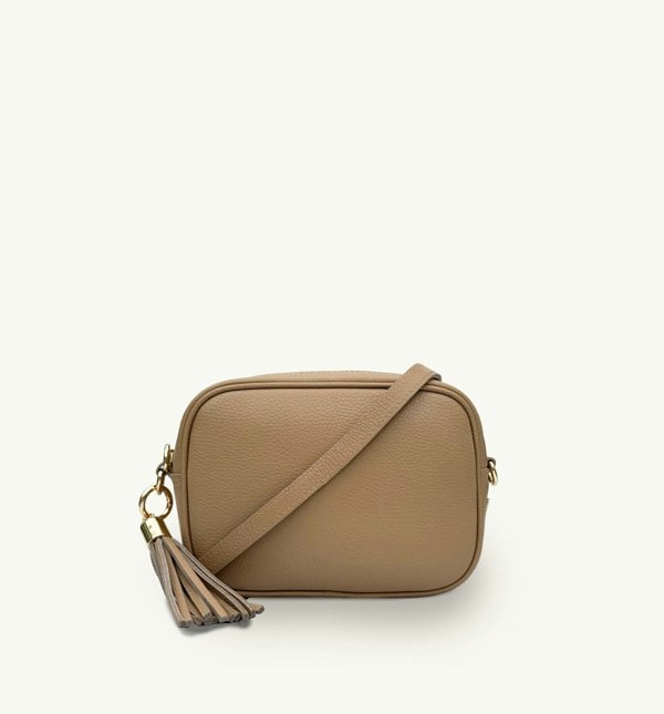 Apatchy London The Tassel Sand Leather Crossbody Bag