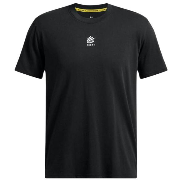 Under Armour Mens Curry Logo Heavyweight T-Shirt - Black/White - 