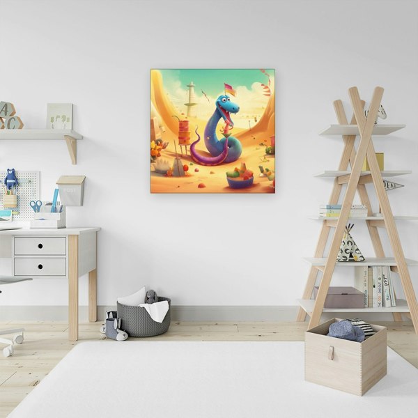 Warren Reed Snake On A Beach Holiday Canvas