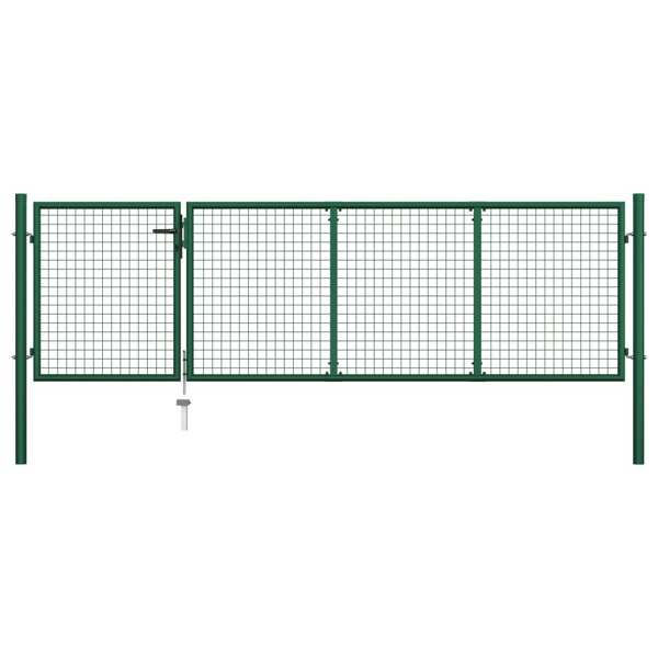 Berkfield Garden Gate Steel 350x100 cm Green