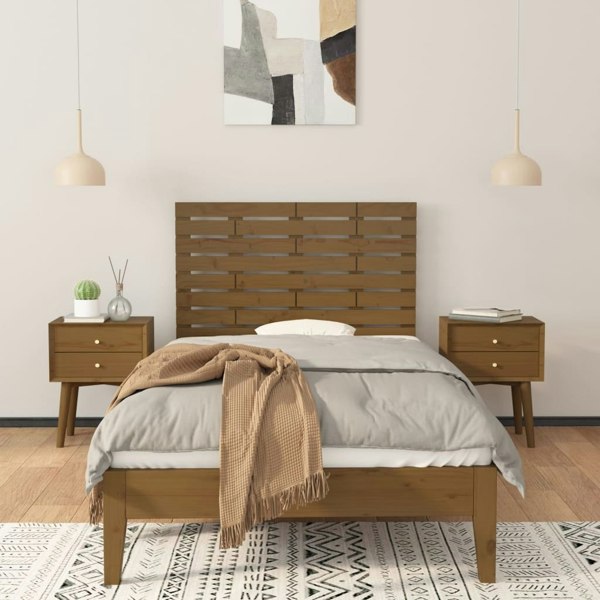 Berkfield Wall Headboard Honey Brown 81x3x63 cm Solid Wood Pine
