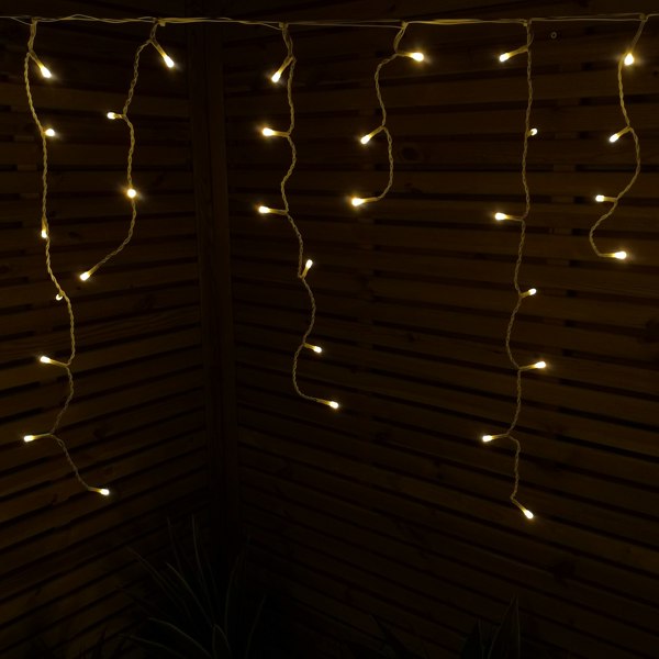 Samuel Alexander 25m 1000 Vintage Gold LED Frosted Icicle Indoor Outdoor Christmas Lights with Timer