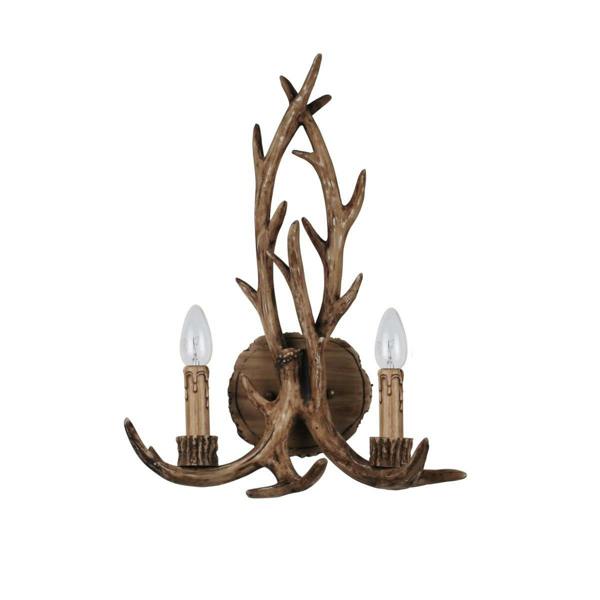 Pagazzi Lighting Lochranza 2 Light Rustic Antler Wall Light