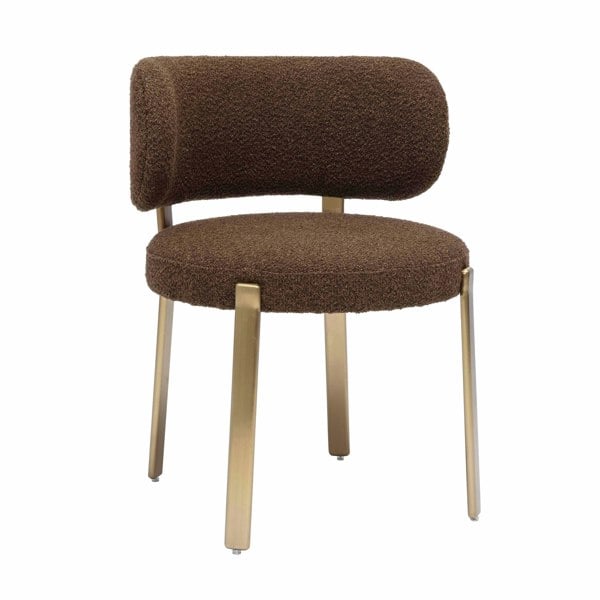 Furniture Edit Margaret Chocolate Brown Boucle Dining Chair