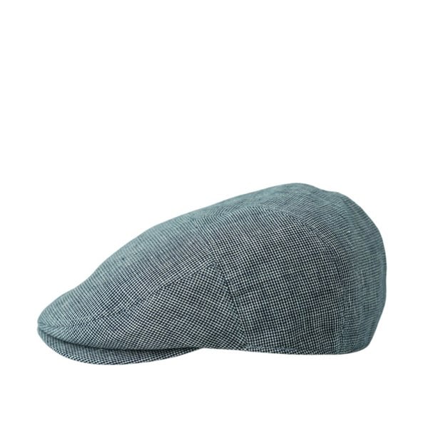 Gamble & Gunn Goodwood Baird McNutt Blue Check Irish Linen Flat Cap