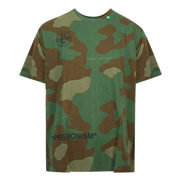 Off-White Marker Arrow Logo T-Shirt - Green Camo 