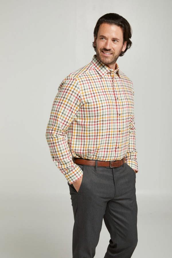 Gold Tattersall Check Warm Handle Shirt