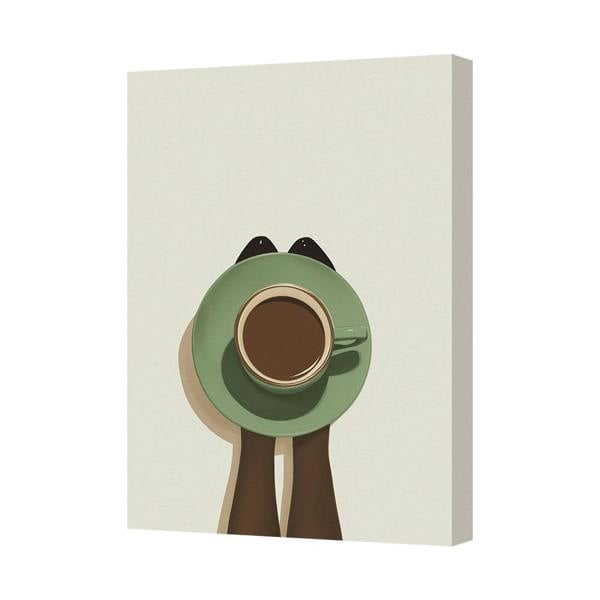 Benjamin Tate Design Contemporary Abstract Figure Canvas Art Print With Green Accent