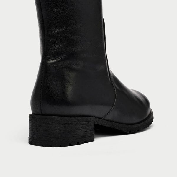 Calla Bella Knee-High Boots for Bunions & Wide Feet - Black Leather