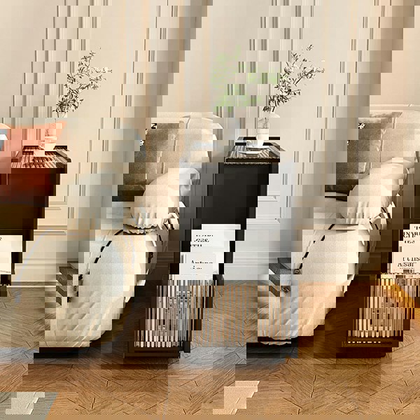 Thaddeus Trolley Style Side Table, Wood-Weilai Concept-Weilai Concept