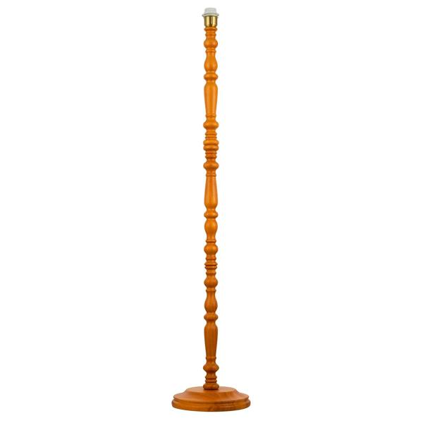 Classic Oak Wooden Standing Floor Lamp Base with Intricate Pole Design Image 1