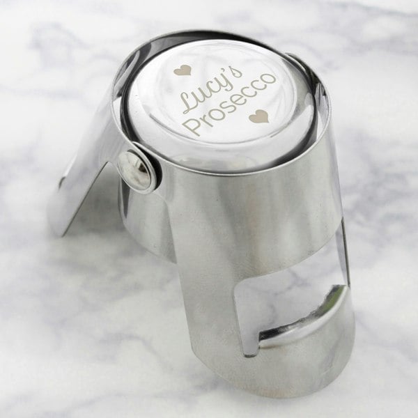 Personalised Memento Company Personalised Heart Motif Prosecco Bottle Stopper