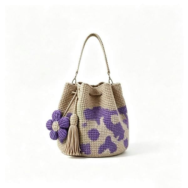 Leaper Hand-Crocheted Floral Shoulder Bag