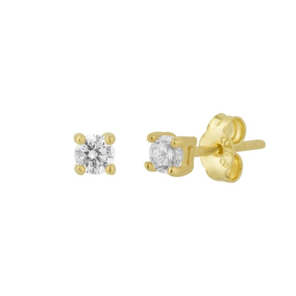 Spero London Fine 3mm Stud Earrings 14ct Solid Gold