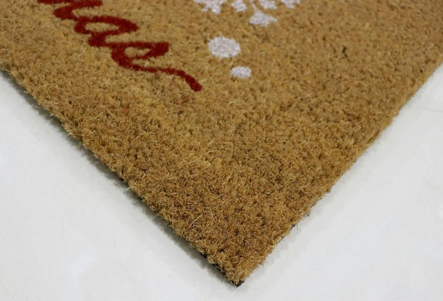 A.Unique Home 15mm Coir Doormat Non-Slip PVC Back - Gnome Xmas 40x80cm