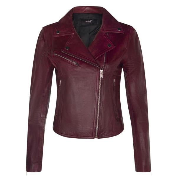 Infinity Leather Womens Leather Classic Biker Brando Jacket-Baku