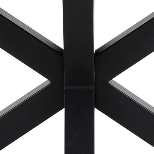 Wyld Haus Perth 200cm Black Ceramic Rectangular Dining Table Industrial Black Metal Legs