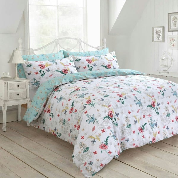 Velosso Sacramento Floral Printed Cotton Blend Duvet Cover and Pillowcase Set