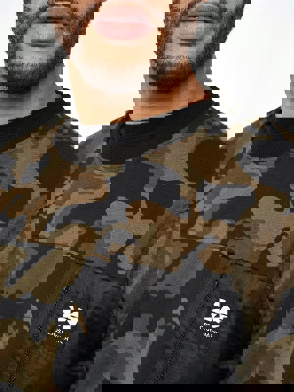 Crosshatch Velmax Crew Sweat Forest Camo