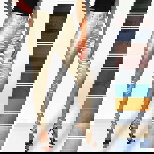 Paulo Due Womens Skinny Coated Leather Look Jeans