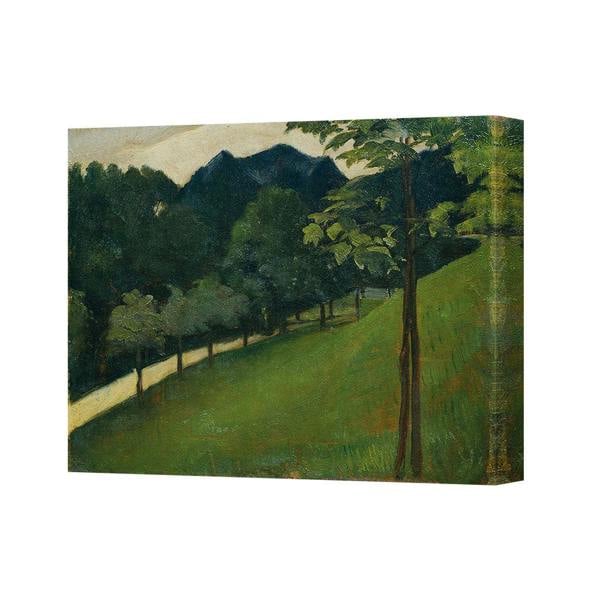 Benjamin Tate Design Serene Landscape Canvas Print With Hillside Path And Trees