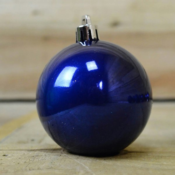 Samuel Alexander 24 Pack 60mm Multi Finish Shatter Proof Christmas Tree Baubles - Midnight Blue