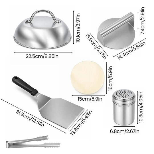Havendro Burger Press Kit for Griddle,5PC Griddle Accessories Set with Burger Press
