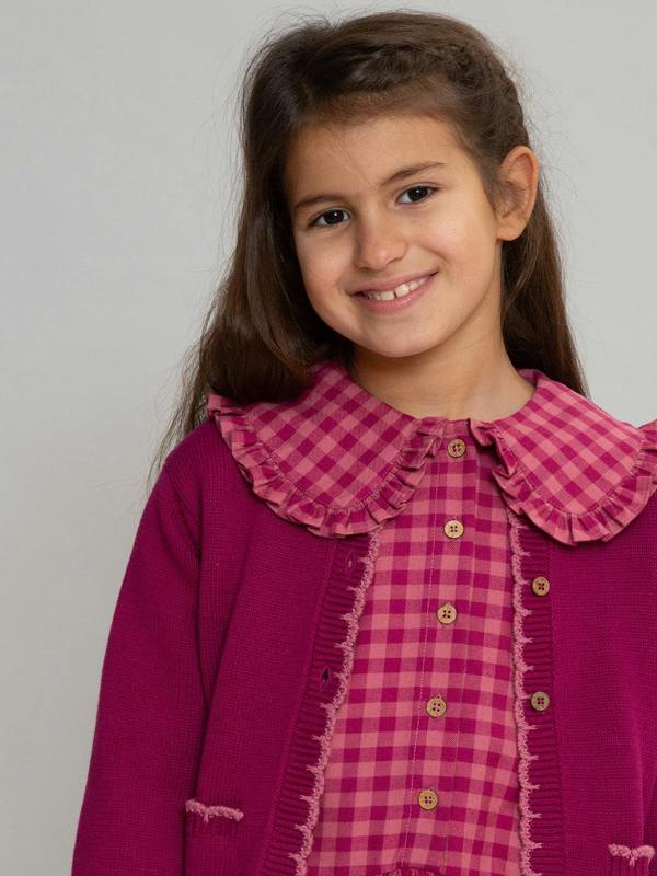 Kite Girls Organic Damson Check Dress