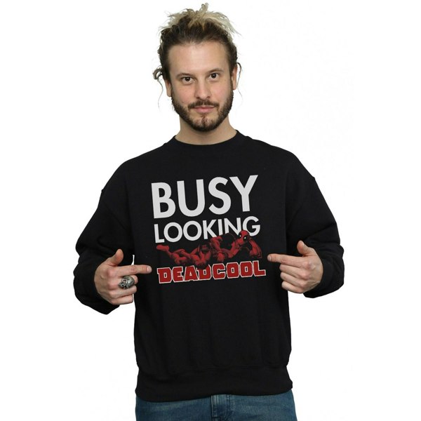 Marvel Mens Deadpool Busy Looking Deadcool Sweatshirt - Black