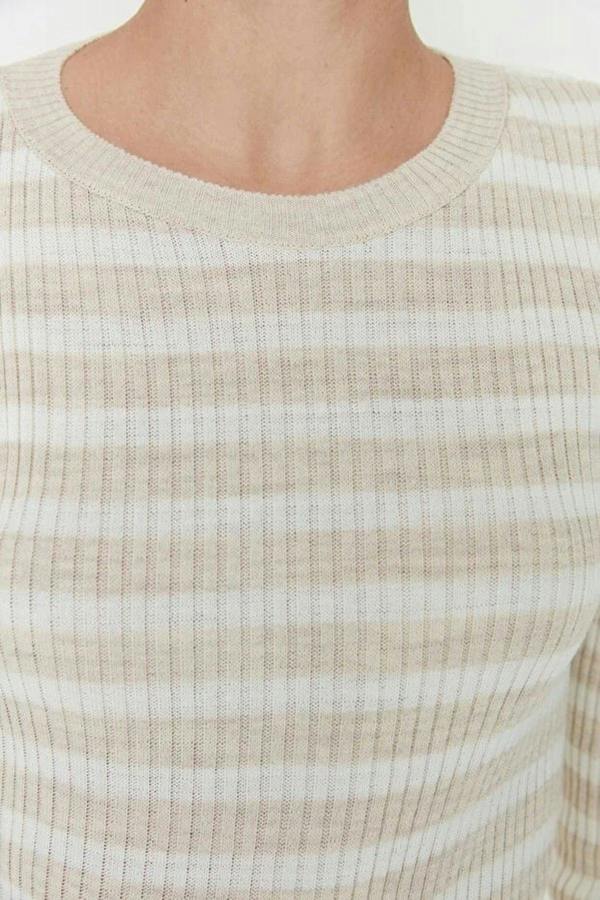 WOVCOR Basic Striped Knit Sweater