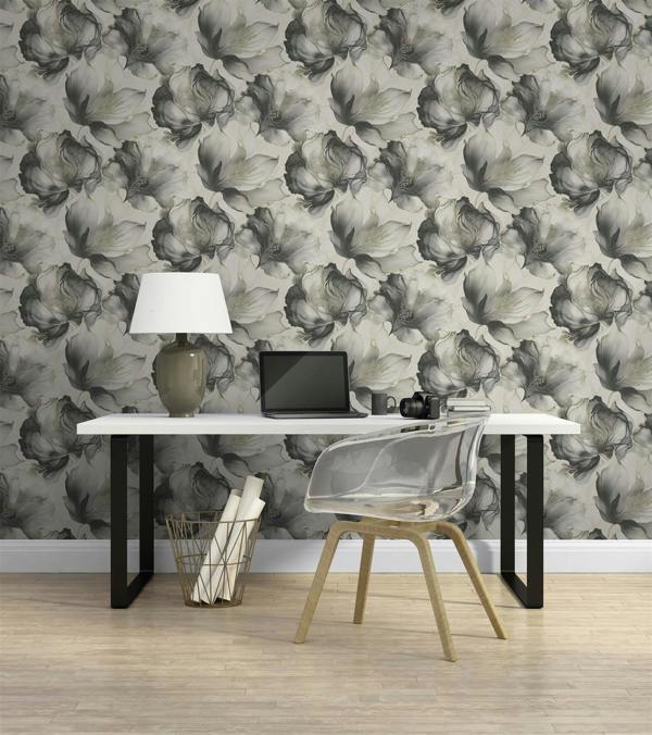 Elysian Floral Black & Gold Wallpaper image 5