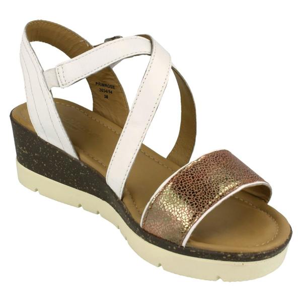 Padders Ladies Padders Wedge Heeled Sandals Primrose