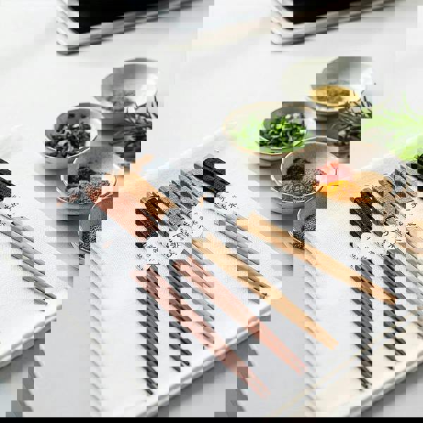 Anygleam Wooden Black 4pairs Wooden Sushi Chopsticks Reusable Kitchen Tableware