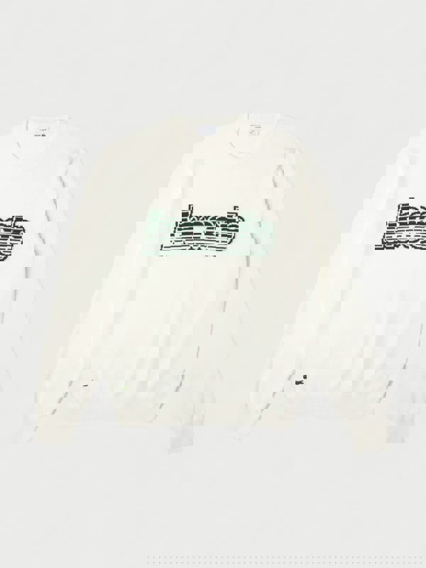 Lacoste Round Neck Sweater White Green